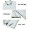 image:imageM MAELREG Mens Golf Polo Shirts Jacquard Ribbed Collar Performance Moisture Wicking Dry Fit Short Sleeve Golf Shirts for MenLight Grey