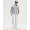 image:imageM MAELREG Mens Golf Polo Shirts Jacquard Ribbed Collar Performance Moisture Wicking Dry Fit Short Sleeve Golf Shirts for MenMisty Blue