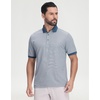 image:imageM MAELREG Mens Golf Polo Shirts Jacquard Ribbed Collar Performance Moisture Wicking Dry Fit Short Sleeve Golf Shirts for MenMisty Blue