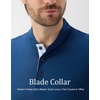 image:imageM MAELREG Mens Golf Shirts Collarless Performance Long Sleeve Henley PolosBlue