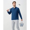 image:imageM MAELREG Mens Golf Shirts Collarless Performance Long Sleeve Henley PolosBlue