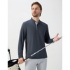 image:imageM MAELREG Mens Golf Shirts Collarless Performance Long Sleeve Henley PolosDark Grey