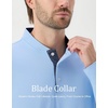 image:imageM MAELREG Mens Golf Shirts Collarless Performance Long Sleeve Henley PolosLight Blue