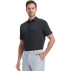 image:imageM MAELREG Mens Golf Shirts Moisture Wicking Dry Fit Business Casual Stretch Jacquard Short Sleeve Golf Polo Shirts for MenBlack