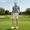 image:imageM MAELREG Mens Golf Shirts Moisture Wicking Dry Fit Business Casual Stretch Jacquard Short Sleeve Golf Polo Shirts for MenGreen Leaf
