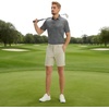 image:imageM MAELREG Mens Golf Shirts Moisture Wicking Dry Fit Business Casual Stretch Jacquard Short Sleeve Golf Polo Shirts for MenGrey Pineapple