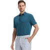 image:imageM MAELREG Mens Golf Shirts Moisture Wicking Dry Fit Business Casual Stretch Jacquard Short Sleeve Golf Polo Shirts for MenLyons Blue