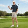 image:imageM MAELREG Mens Golf Shirts Moisture Wicking Dry Fit Business Casual Stretch Jacquard Short Sleeve Golf Polo Shirts for MenNavy Coconut Tree