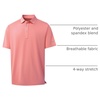 image:imageM MAELREG Mens Golf Shirts Moisture Wicking Dry Fit Business Casual Stretch Jacquard Short Sleeve Golf Polo Shirts for MenPeach Pink