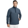 image:imageM MAELREG Mens Half Button Golf Pullover for Men with Pockets Mock Neck Sports Dry Fit Lightweight Long Sleeve Mens PulloverMisty Blue