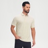 image:imageM MAELREG Mens Jacquard Stripe Golf Shirts Quick Dry Performance Short Sleeve Moisture Wicking Polo Shirt for MenBeige White