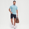 image:imageM MAELREG Mens Jacquard Stripe Golf Shirts Quick Dry Performance Short Sleeve Moisture Wicking Polo Shirt for MenBlue White