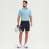 image:imageM MAELREG Mens Jacquard Stripe Golf Shirts Quick Dry Performance Short Sleeve Moisture Wicking Polo Shirt for MenBlue White