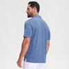image:imageM MAELREG Mens Jacquard Stripe Golf Shirts Quick Dry Performance Short Sleeve Moisture Wicking Polo Shirt for MenLight Blue Navy