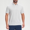 image:imageM MAELREG Mens Jacquard Stripe Golf Shirts Quick Dry Performance Short Sleeve Moisture Wicking Polo Shirt for MenLight Gery White