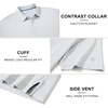 image:imageM MAELREG Mens Jacquard Stripe Golf Shirts Quick Dry Performance Short Sleeve Moisture Wicking Polo Shirt for MenLight Gery White