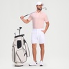 image:imageM MAELREG Mens Jacquard Stripe Golf Shirts Quick Dry Performance Short Sleeve Moisture Wicking Polo Shirt for MenLight Pink White