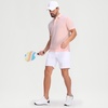 image:imageM MAELREG Mens Jacquard Stripe Golf Shirts Quick Dry Performance Short Sleeve Moisture Wicking Polo Shirt for MenLight Pink White
