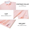 image:imageM MAELREG Mens Jacquard Stripe Golf Shirts Quick Dry Performance Short Sleeve Moisture Wicking Polo Shirt for MenLight Pink White