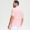 image:imageM MAELREG Mens Jacquard Stripe Golf Shirts Quick Dry Performance Short Sleeve Moisture Wicking Polo Shirt for MenLight Pink White