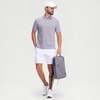 image:imageM MAELREG Mens Jacquard Stripe Golf Shirts Quick Dry Performance Short Sleeve Moisture Wicking Polo Shirt for MenLight Purple White