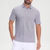 image:imageM MAELREG Mens Jacquard Stripe Golf Shirts Quick Dry Performance Short Sleeve Moisture Wicking Polo Shirt for MenLight Purple White