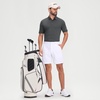 image:imageM MAELREG Mens Jacquard Stripe Golf Shirts Quick Dry Performance Short Sleeve Moisture Wicking Polo Shirt for MenLight and Dark Grey