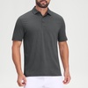 image:imageM MAELREG Mens Jacquard Stripe Golf Shirts Quick Dry Performance Short Sleeve Moisture Wicking Polo Shirt for MenLight and Dark Grey