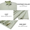 image:imageM MAELREG Mens Jacquard Stripe Golf Shirts Quick Dry Performance Short Sleeve Moisture Wicking Polo Shirt for MenMoss Green White
