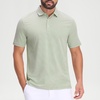 image:imageM MAELREG Mens Jacquard Stripe Golf Shirts Quick Dry Performance Short Sleeve Moisture Wicking Polo Shirt for MenMoss Green White