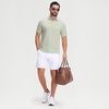 image:imageM MAELREG Mens Jacquard Stripe Golf Shirts Quick Dry Performance Short Sleeve Moisture Wicking Polo Shirt for MenMoss Green White
