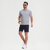 image:imageM MAELREG Mens Jacquard Stripe Golf Shirts Quick Dry Performance Short Sleeve Moisture Wicking Polo Shirt for MenNavy White