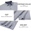 image:imageM MAELREG Mens Jacquard Stripe Golf Shirts Quick Dry Performance Short Sleeve Moisture Wicking Polo Shirt for MenNavy White