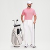 image:imageM MAELREG Mens Jacquard Stripe Golf Shirts Quick Dry Performance Short Sleeve Moisture Wicking Polo Shirt for MenPink Coral White