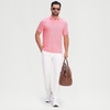 image:imageM MAELREG Mens Jacquard Stripe Golf Shirts Quick Dry Performance Short Sleeve Moisture Wicking Polo Shirt for MenPink Coral White
