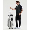 image:imageM MAELREG Mens Print Golf Vest Quarter Zip Sleeveless 14 Zip PulloverBlack Grey Leaf2