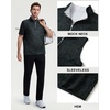 image:imageM MAELREG Mens Print Golf Vest Quarter Zip Sleeveless 14 Zip PulloverBlack Grey Leaf2