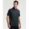 image:imageM MAELREG Mens Print Golf Vest Quarter Zip Sleeveless 14 Zip PulloverBlack Grey Leaf2