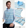 image:imageM MAELREG Mens Print Golf Vest Quarter Zip Sleeveless 14 Zip PulloverBlue Ethnic