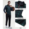 image:imageM MAELREG Mens Print Golf Vest Quarter Zip Sleeveless 14 Zip PulloverDark Plaid