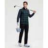 image:imageM MAELREG Mens Print Golf Vest Quarter Zip Sleeveless 14 Zip PulloverDark Plaid