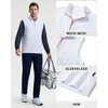 image:imageM MAELREG Mens Print Golf Vest Quarter Zip Sleeveless 14 Zip PulloverGrey Irregular Shape