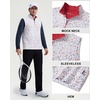 image:imageM MAELREG Mens Print Golf Vest Quarter Zip Sleeveless 14 Zip PulloverWhite Polka Dots