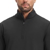 image:imageM MAELREG Mens Quarter Zip Pullover Fleece Lined Mock Neck Long Sleeve Golf Pullovers 14 Zip Thermal Sweatshirt for MenBlack