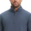 image:imageM MAELREG Mens Quarter Zip Pullover Fleece Lined Mock Neck Long Sleeve Golf Pullovers 14 Zip Thermal Sweatshirt for MenBluish Grey