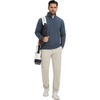 image:imageM MAELREG Mens Quarter Zip Pullover Fleece Lined Mock Neck Long Sleeve Golf Pullovers 14 Zip Thermal Sweatshirt for MenBluish Grey