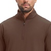 image:imageM MAELREG Mens Quarter Zip Pullover Fleece Lined Mock Neck Long Sleeve Golf Pullovers 14 Zip Thermal Sweatshirt for MenCoffee Brown