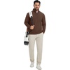 image:imageM MAELREG Mens Quarter Zip Pullover Fleece Lined Mock Neck Long Sleeve Golf Pullovers 14 Zip Thermal Sweatshirt for MenCoffee Brown