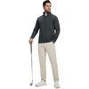 image:imageM MAELREG Mens Quarter Zip Pullover Fleece Lined Mock Neck Long Sleeve Golf Pullovers 14 Zip Thermal Sweatshirt for MenDark Grey