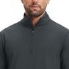 image:imageM MAELREG Mens Quarter Zip Pullover Fleece Lined Mock Neck Long Sleeve Golf Pullovers 14 Zip Thermal Sweatshirt for MenDark Grey